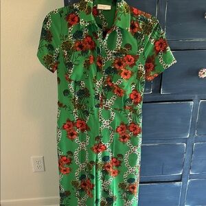 Sandro Red Buttoned Jumpsuit with Notched Collar